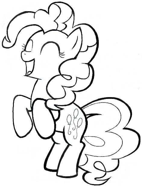 How to draw a happy pinkie pie from my little pony with easy steps