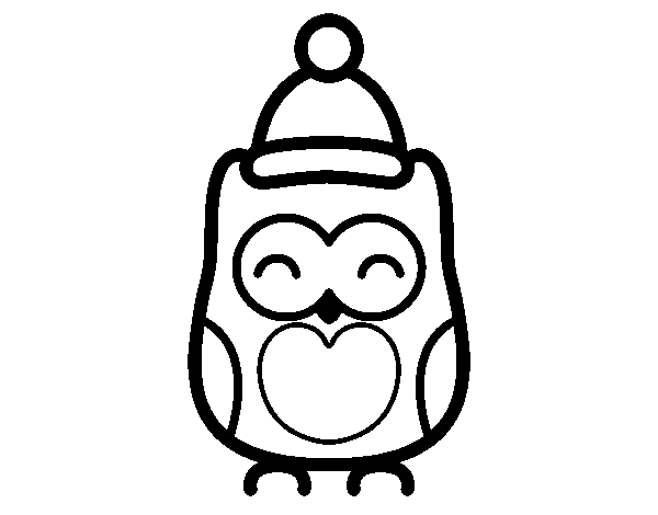 Christmas owl coloring page