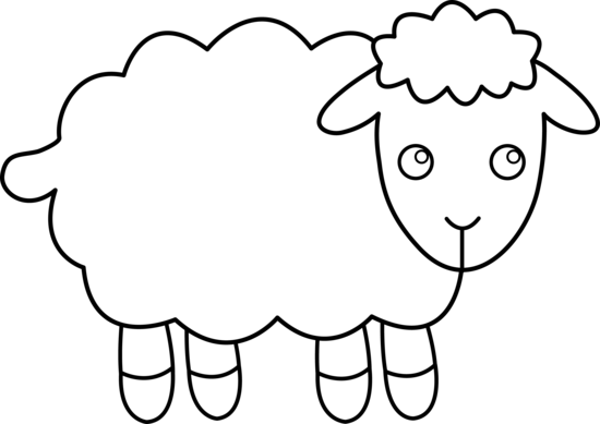 Lamb clipart black and white