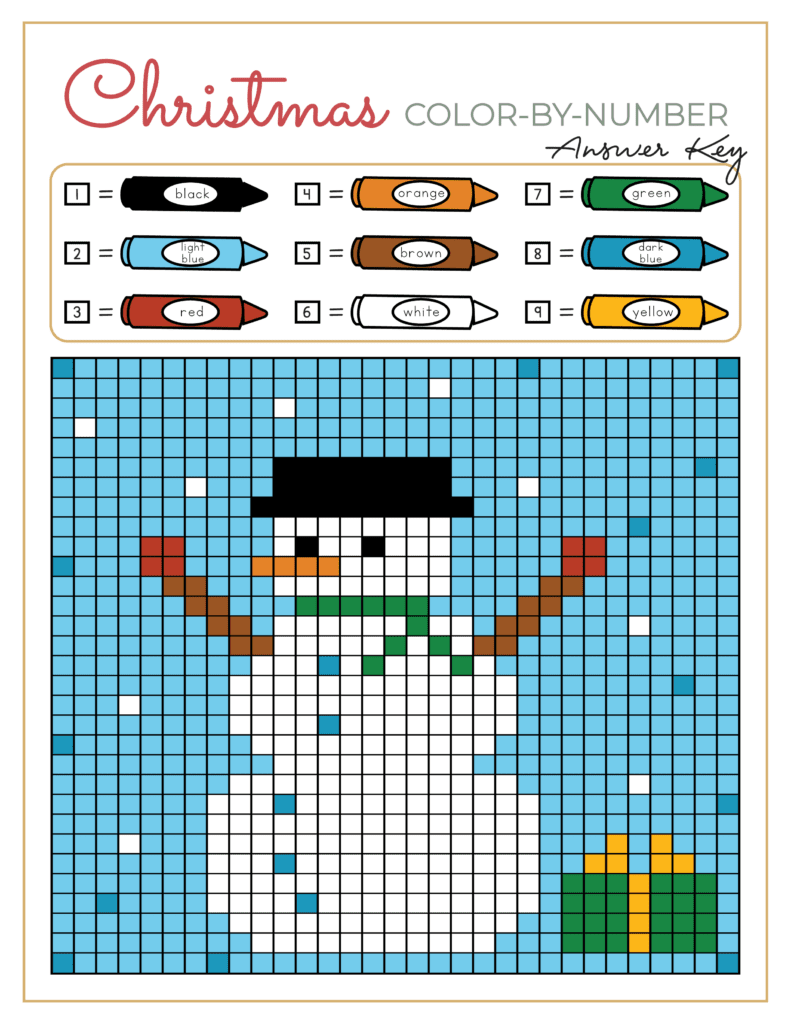 Christmas color by code