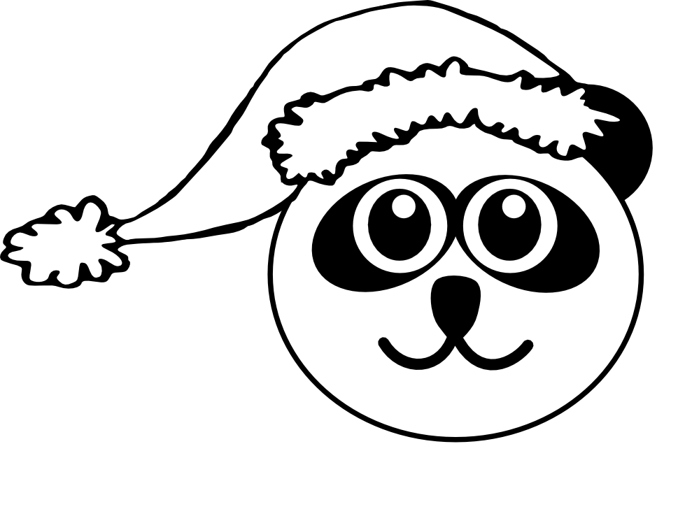 Christmas panda colouring pages