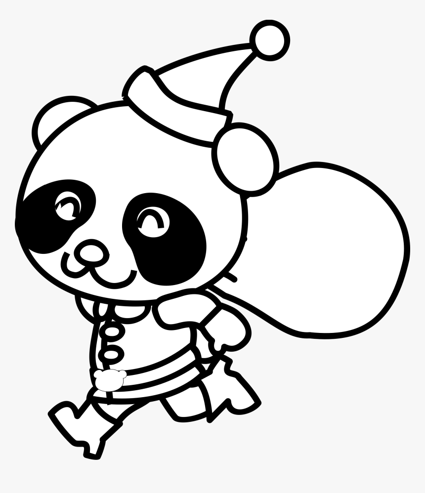 Giant panda bear coloring book clip art christmas drawing