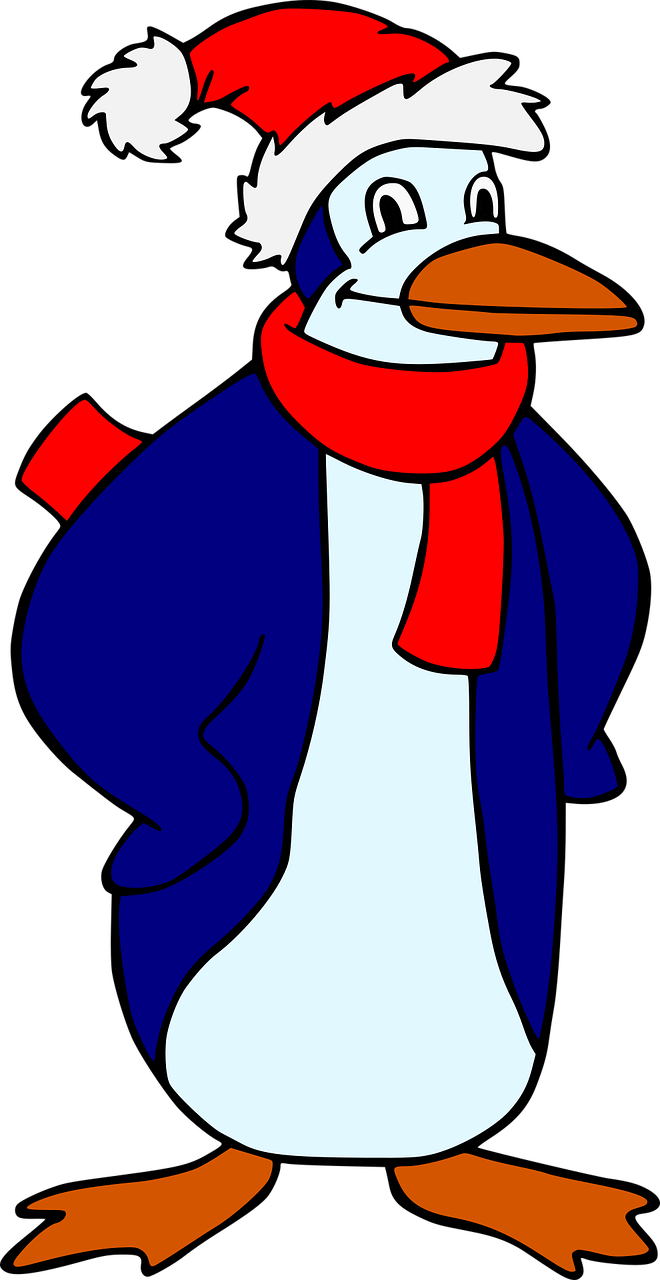 Download penguin christmas santa royalty