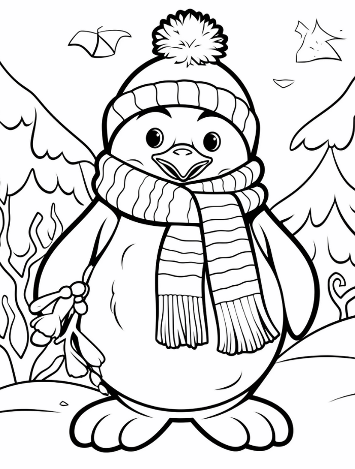 Penguin coloring pages hue therapy