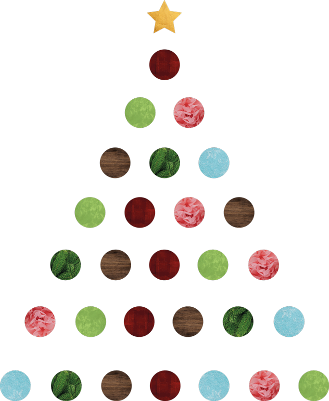 Christmas tree circles christmas wall sticker