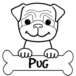Pug coloring pages printable for free download