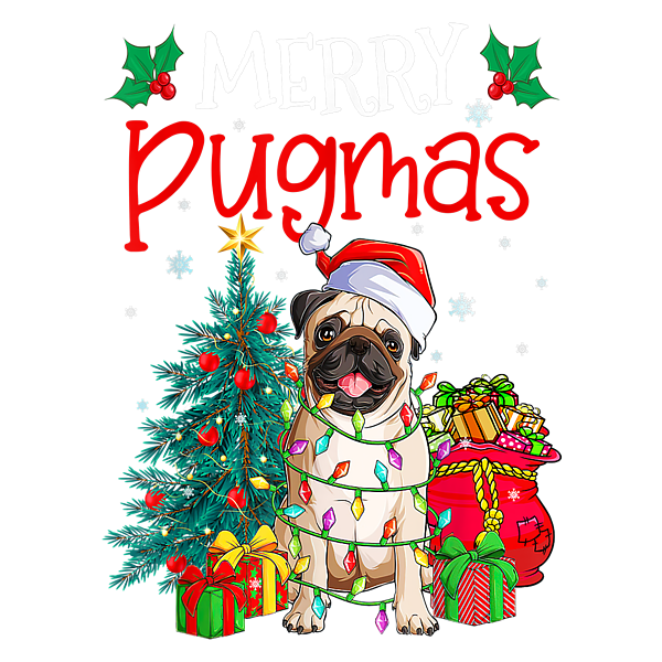 Merry pugmas christmas funny dog santa pug santa hat sticker by th