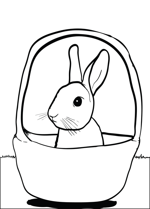 Cute bunny in a basket coloring page bunny coloring pages cute bunny coloring pages