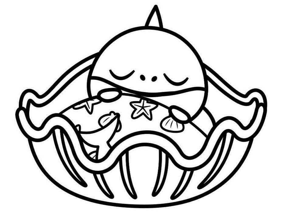 Baby shark sleeping coloring page shark coloring pages baby shark coloring pages