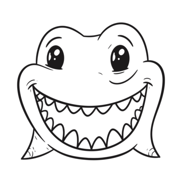 Shark drawing coloring page that shows its smiling face outline sketch vector shark drawing wing drawing hat drawing png and vector with transparent background for free download