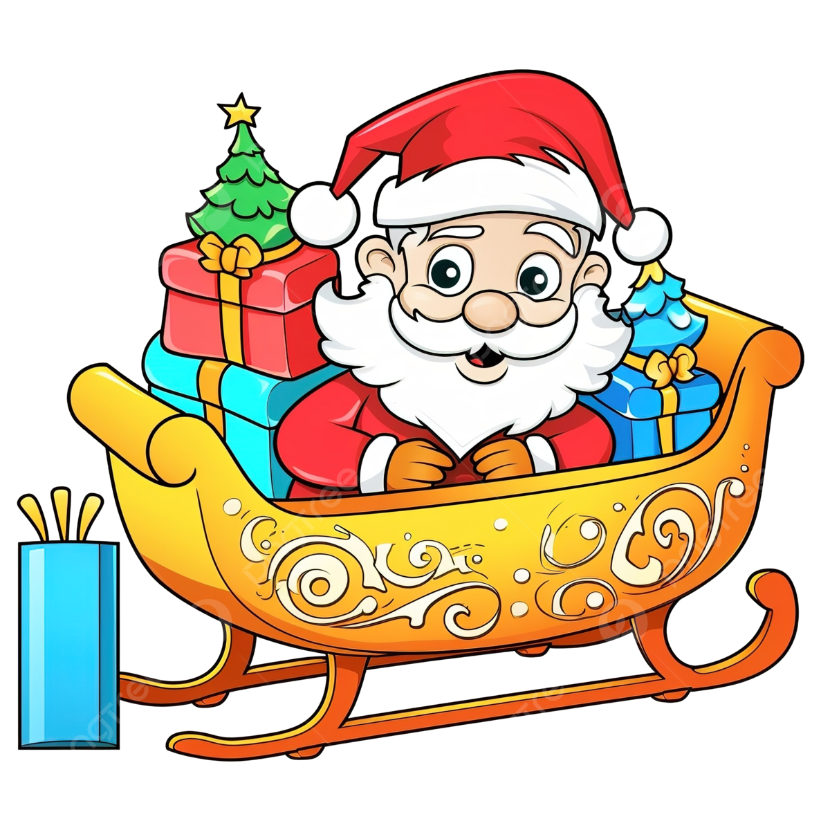 Sleigh coloring book png transparent images free download vector files