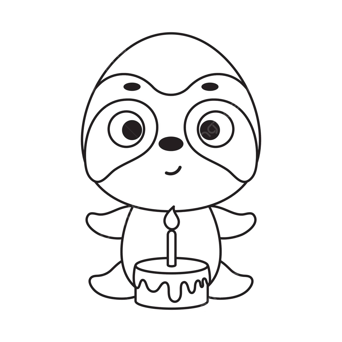 Cute sloth birthday coloring page for kids educational animal activity vector cat drawing animal drawing birthday drawing png and vector with transparent background for free download