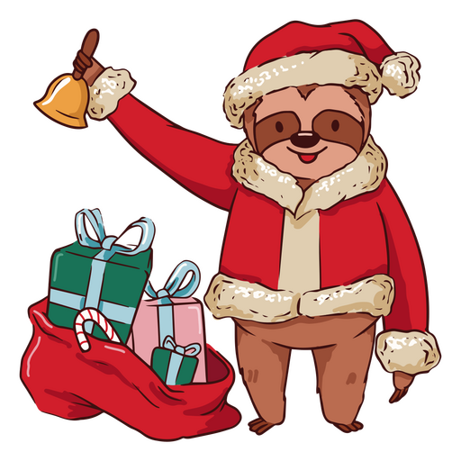 Christmas santa claus sloth illustration png svg design for t
