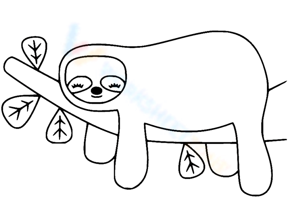 Kindergarten sloth coloring pages worksheets