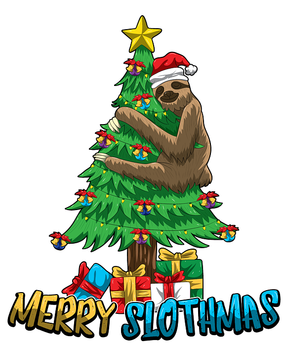 Merry slothmas sloth is a xmas tree decoration t