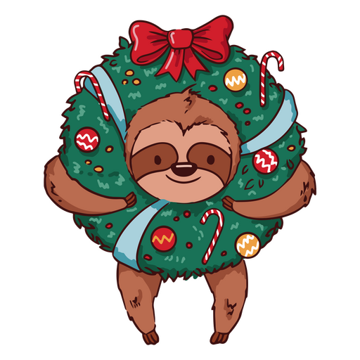 Christmas sloth illustration png svg design for t