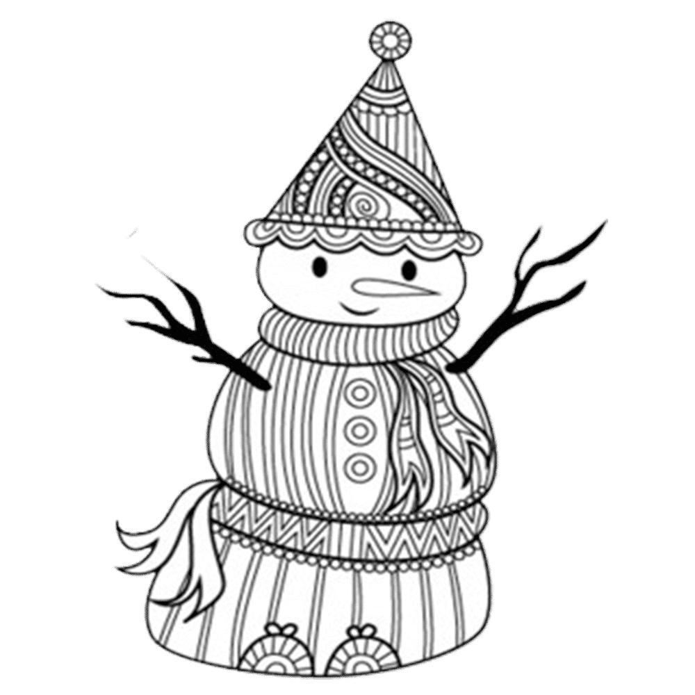 Free cute snowman clipart black and white