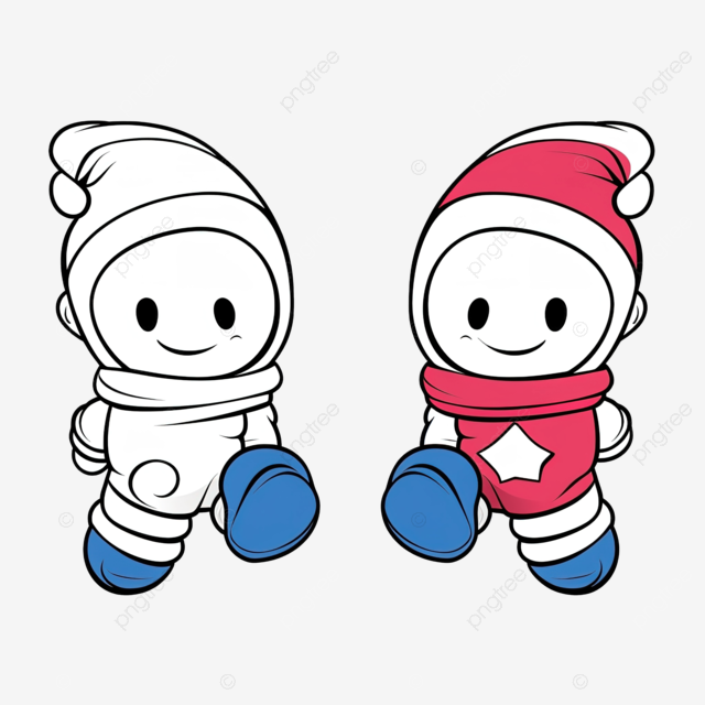 Cute astronaut in christmas socks coloring page for kids christmas pine christmas gift christmas time png transparent image and clipart for free download