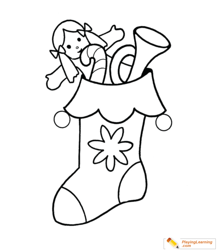 Christmas stocking coloring page free christmas stocking coloring page