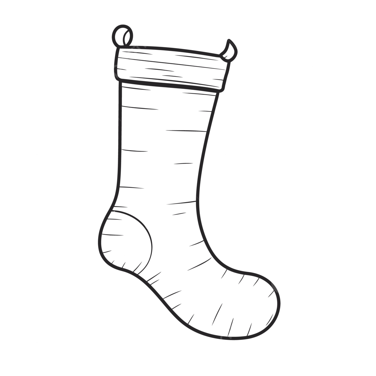 An outline of christmas socks on a white background sketch drawing vector stocking drawing stocking outline stocking sketch png and vector with transparent background for free download