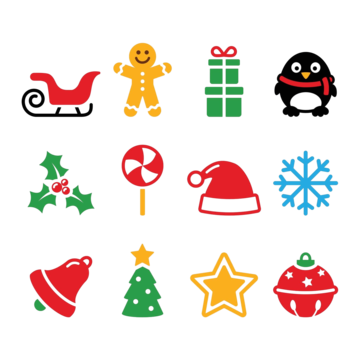 Set of christmas symbol png transparent images free download vector files