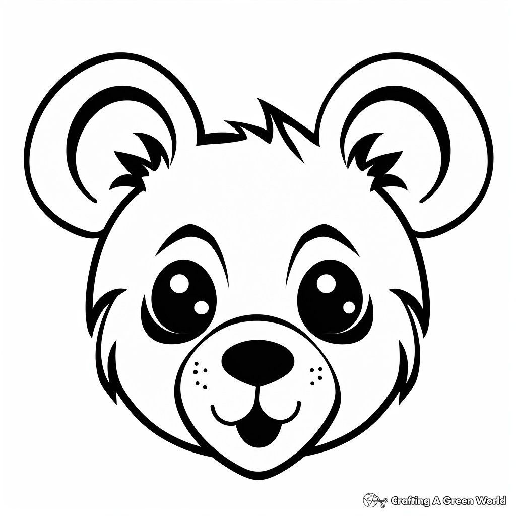Bear face coloring pages