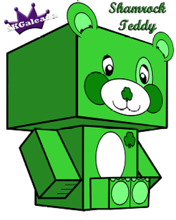 St particks day cubeecraft teddy bear â