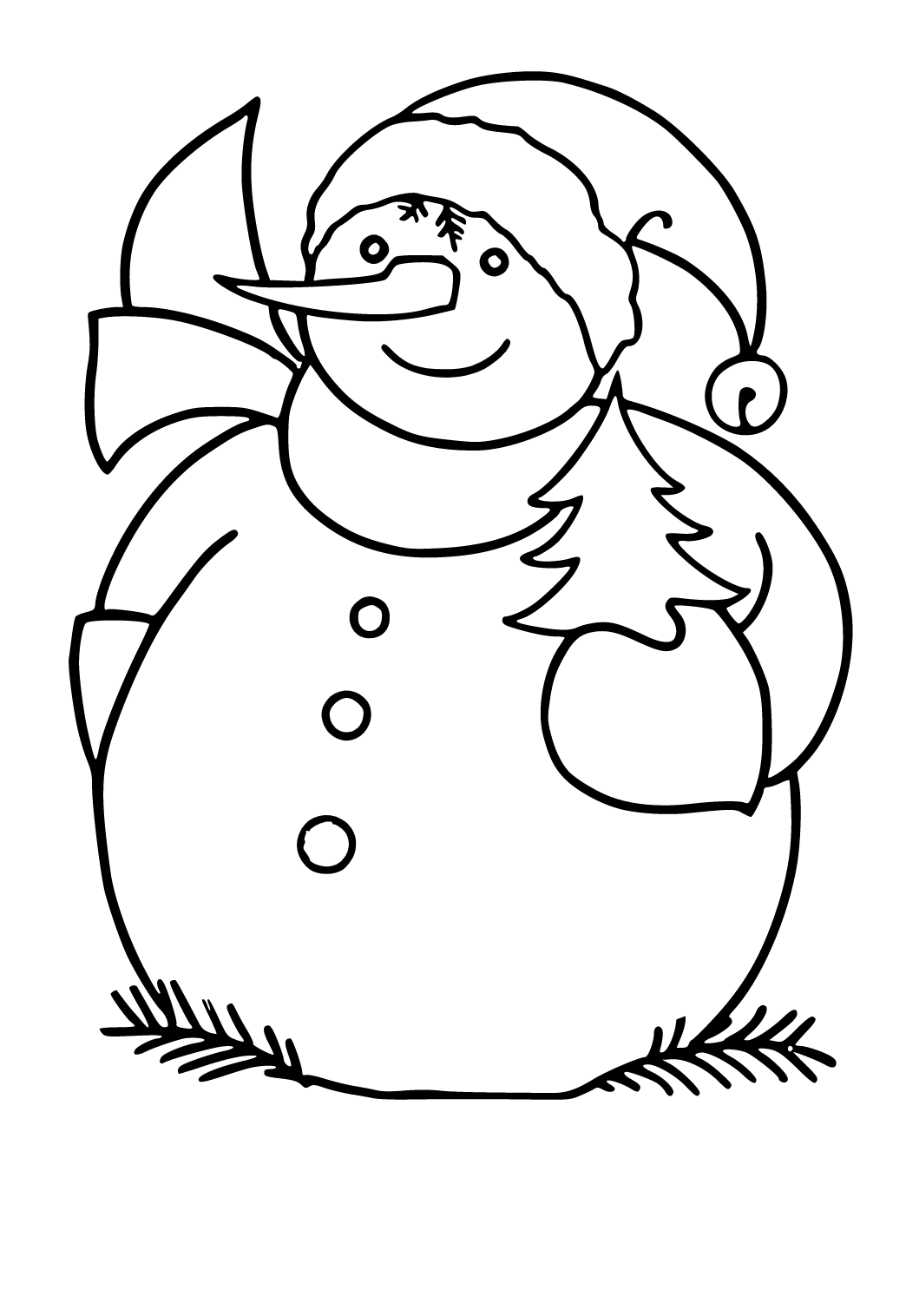 Free printable snowman christmas tree coloring page sheet and picture for adults and kids girls and boys