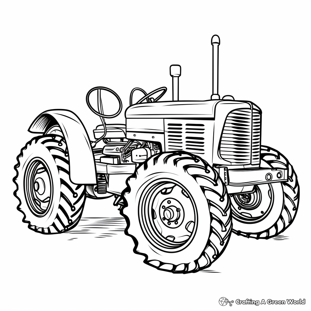 Old tractor coloring pages