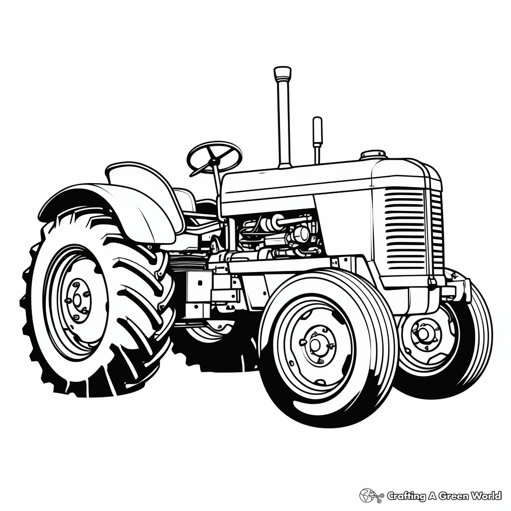 Old tractor coloring pages