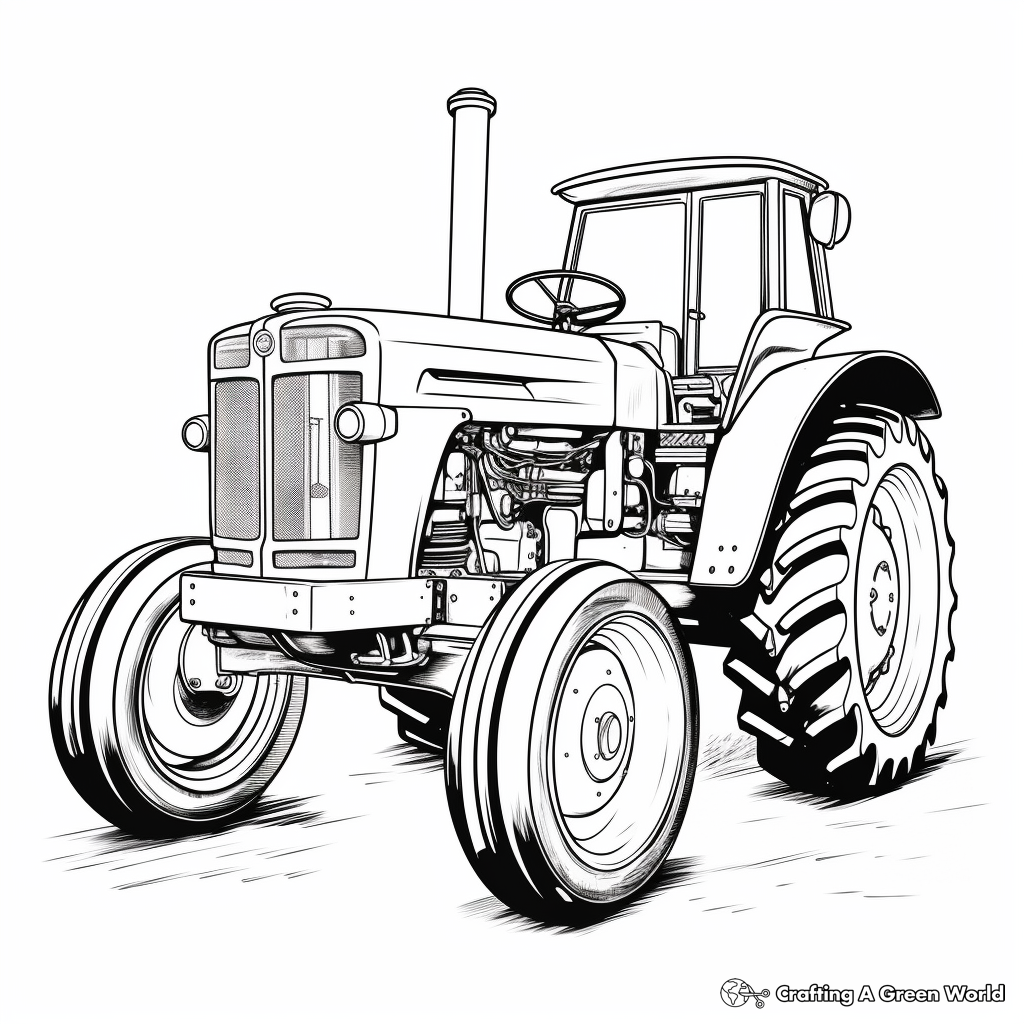 Old tractor coloring pages