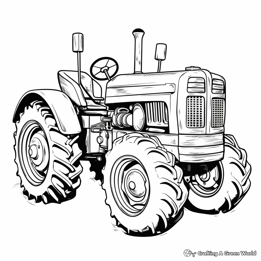 Old tractor coloring pages