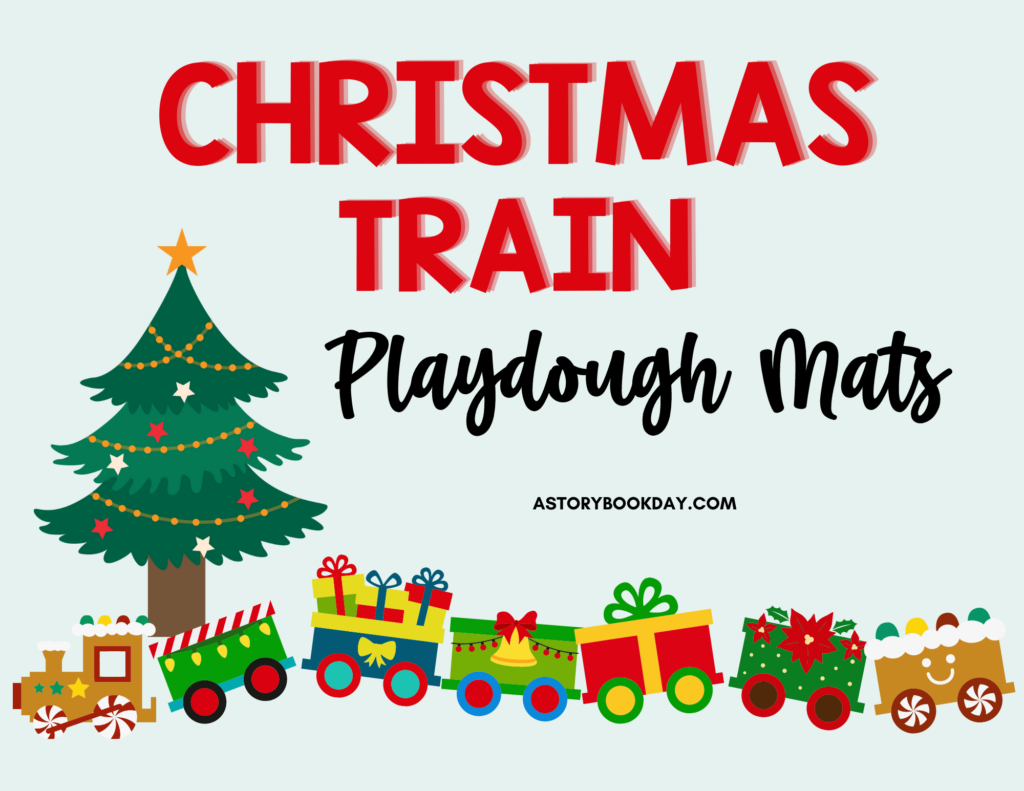 Christmas train play dough mats free printable