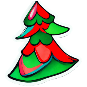 Download colorful christmas tree sticker png online