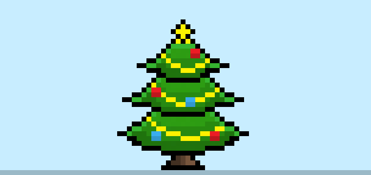 How to make a pixel art christmas tree