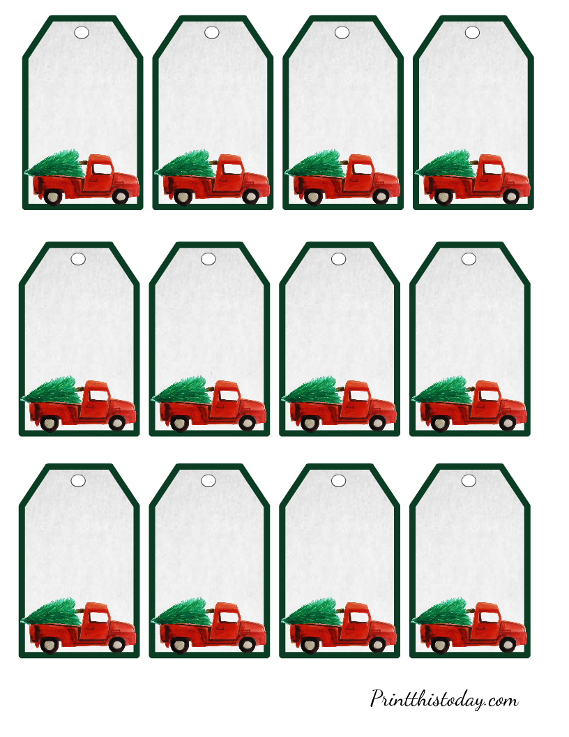 Free printable christmas watercolor gift tags