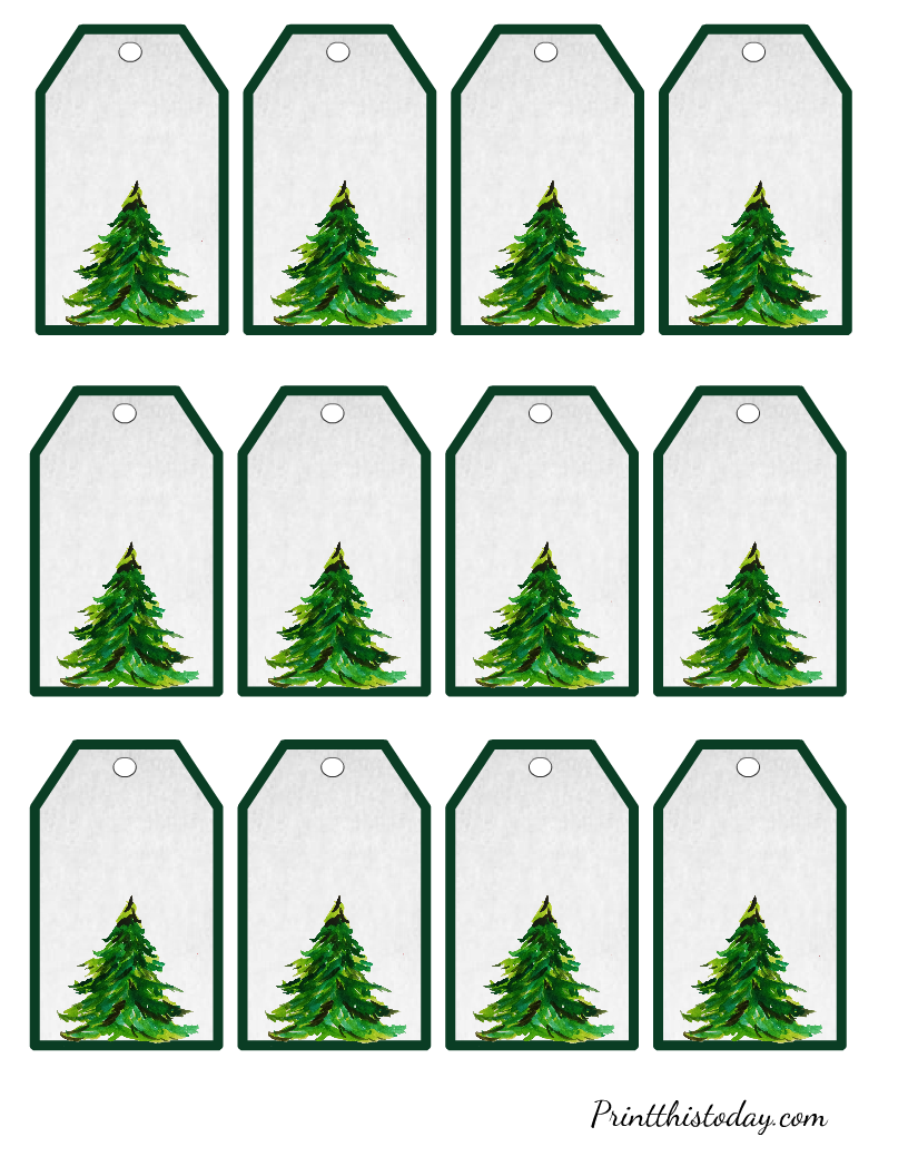 Free printable christmas watercolor gift tags