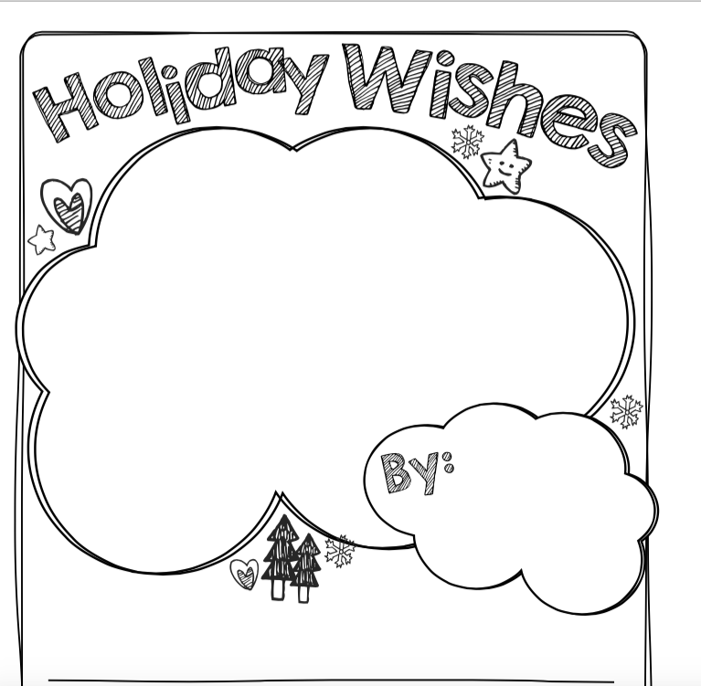 Holiday wishes activity template christmas writing holiday wishes holiday activities