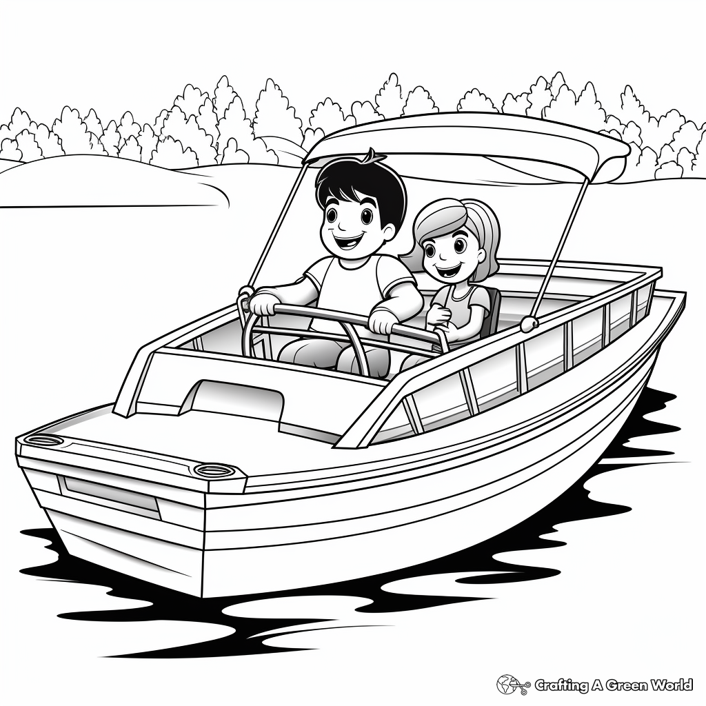Pontoon boat coloring pages