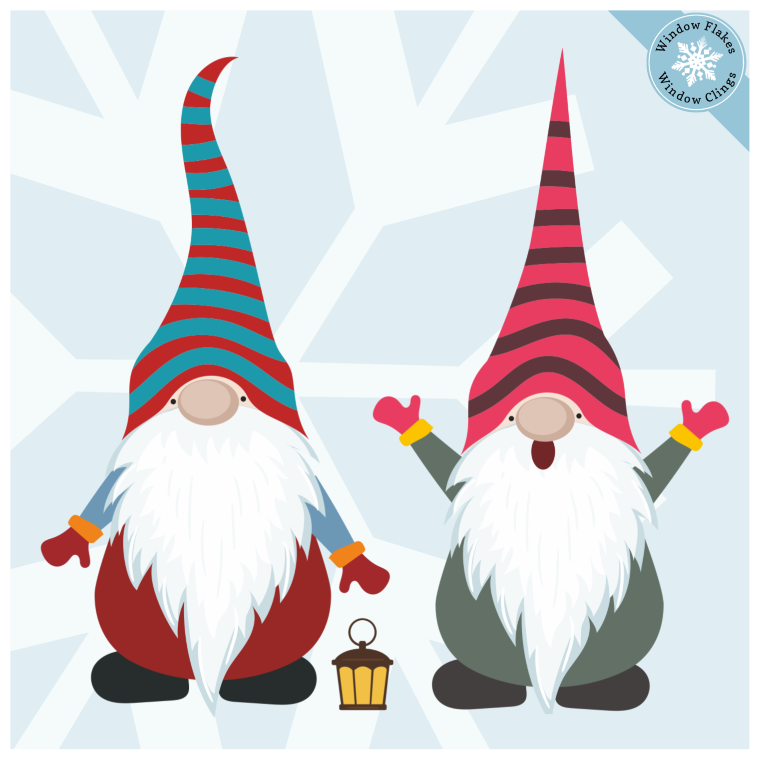 Christmas nordic elf window cling elf gnome sticker â window flakes