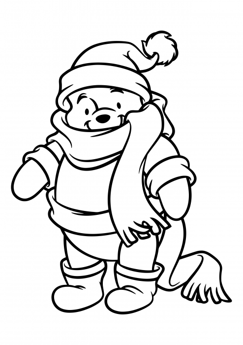 Winnie the pooh in winter clothes coloring pages winnie the pooh disney coloring pages