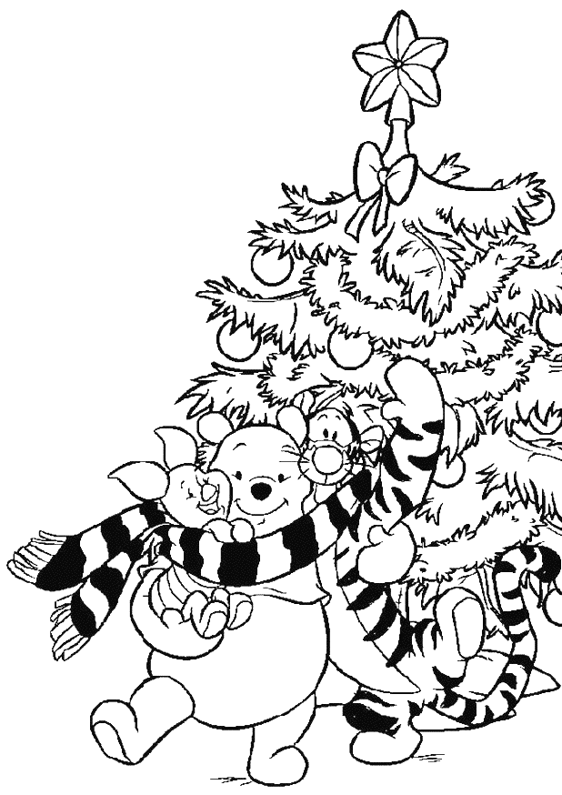 Coloring page christmas tree objects â printable coloring pages
