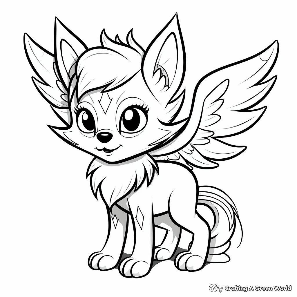 Winged wolf coloring pages