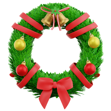 Christmas wreath d icon download in png obj or blend format