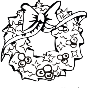 Christmas wreath coloring pages printable for free download