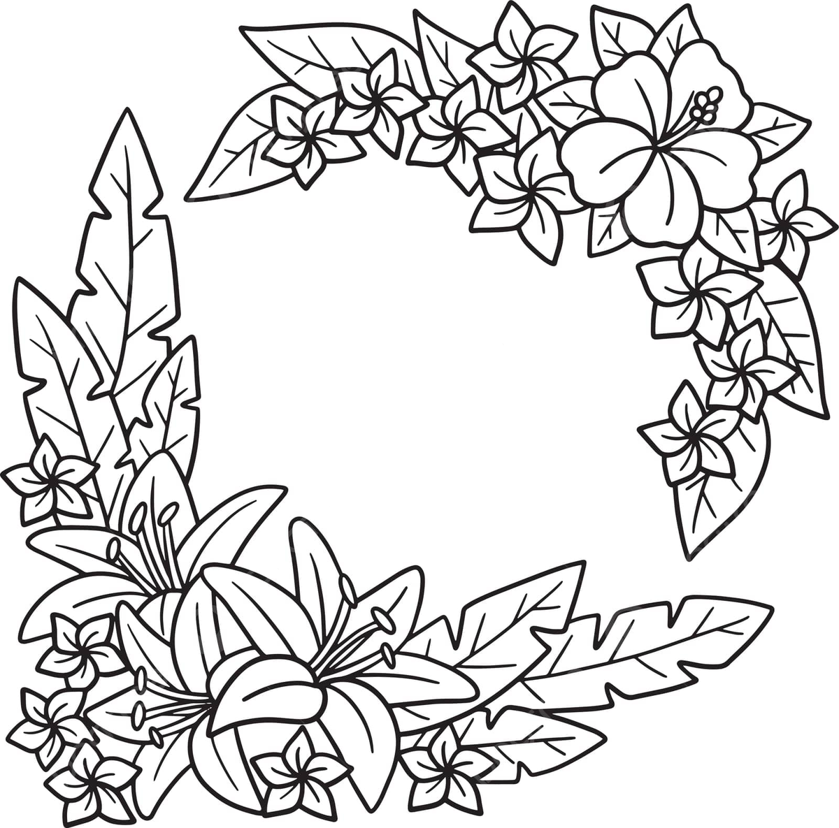 Wreath coloring page png transparent images free download vector files