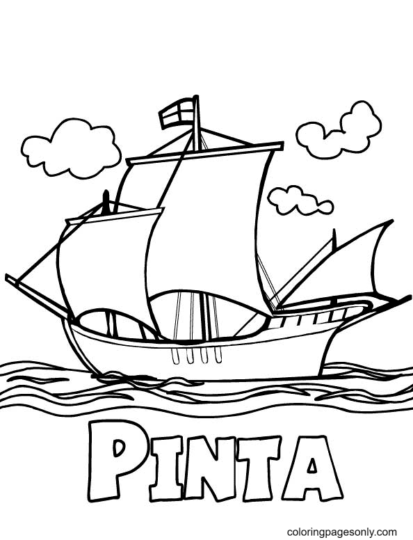 Happy columbus day coloring page