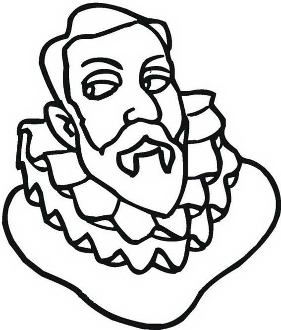 Columbus head figure on columbus day coloring page