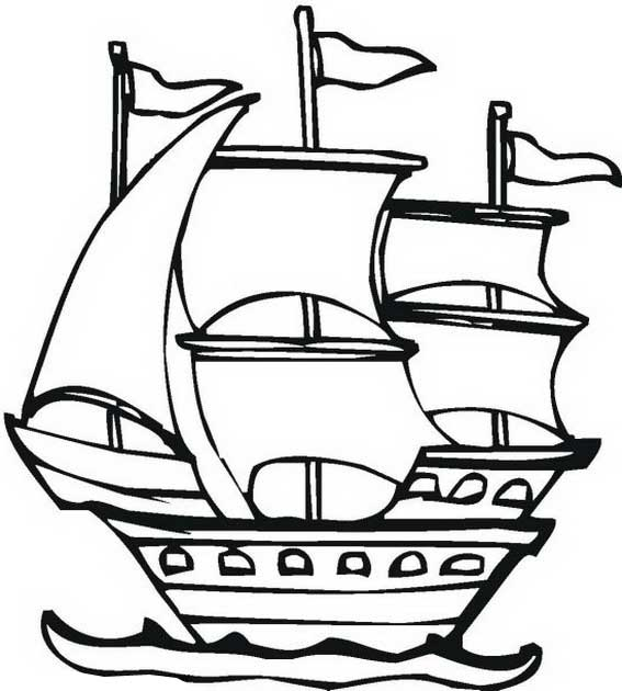 Columbus pinta in graphic on columbus day coloring page