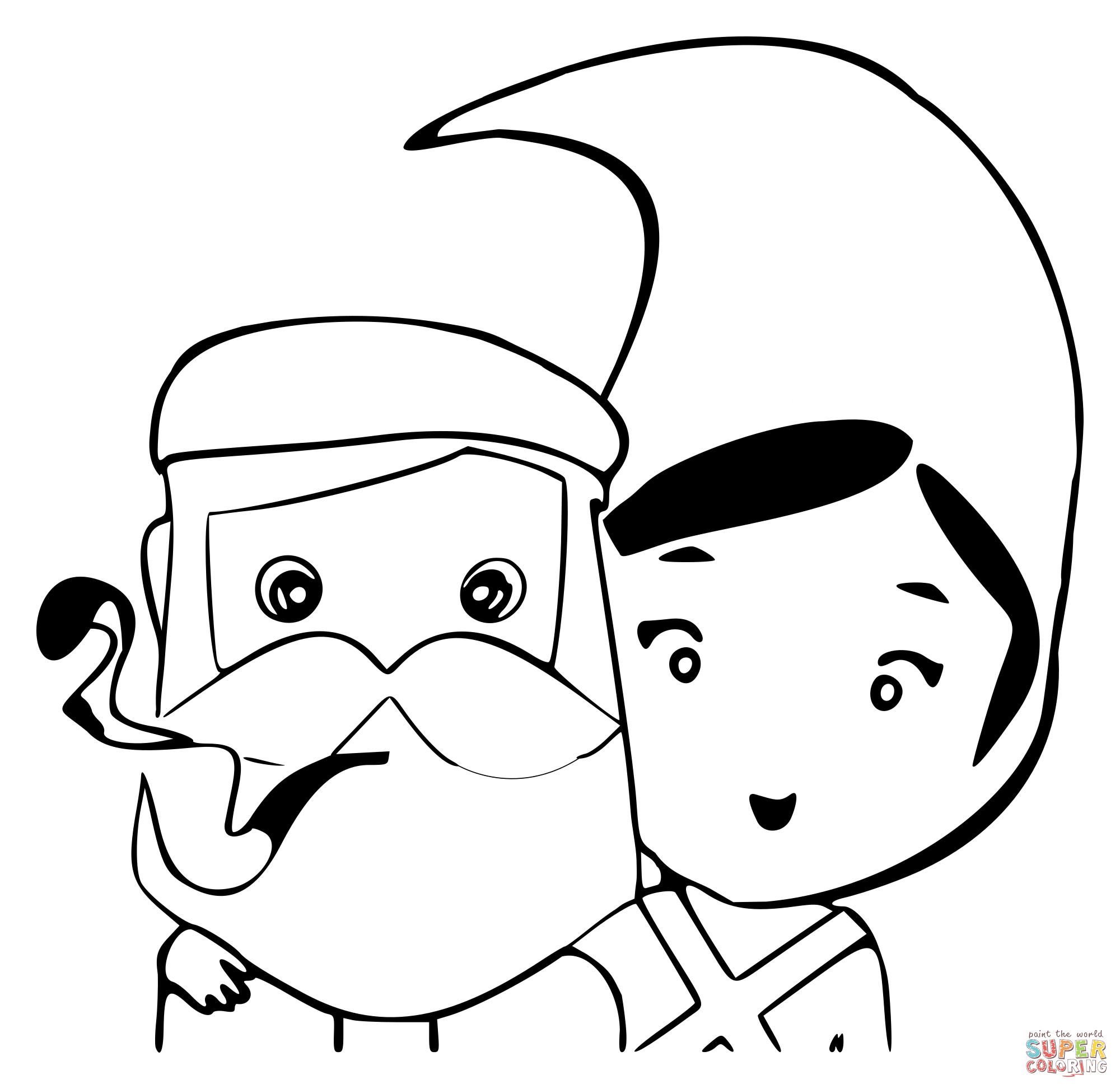 Olentzero and mari domingi coloring page free printable coloring pages